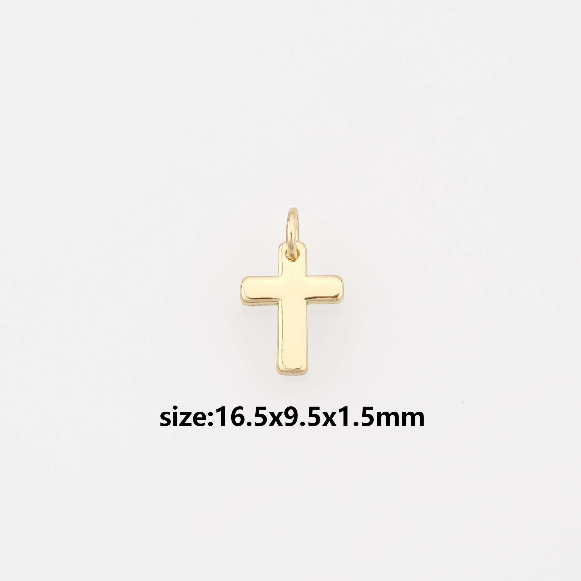 18K Gold Filled Cross Pendant,Cross Charm Earrings Necklace for DIY Jewelry Making Supply