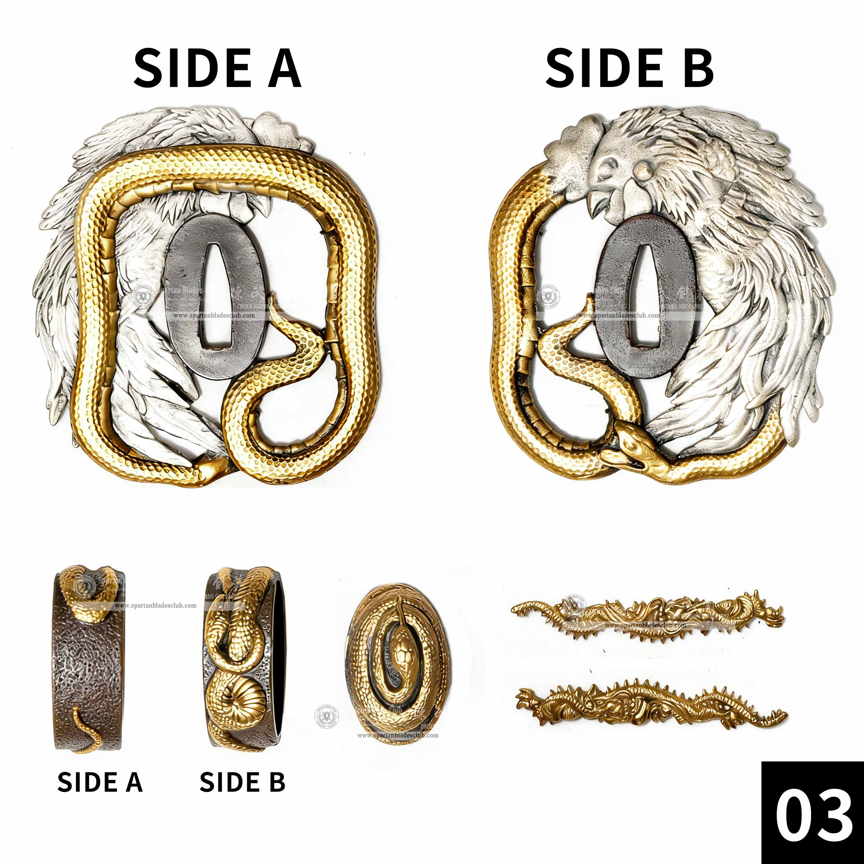 Custom Your Katana | Snake | Complete Set Fittings (Brass Gilded) | Spartan Blades Club | CHEN'S SWORDS 1892 - Spartan Blades Club - 陳氏劍莊1892