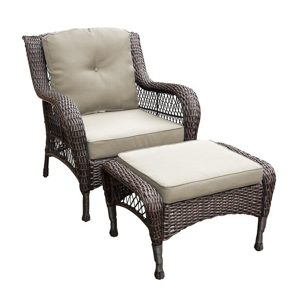 6piece Resin Wicker Patio Furniture Conversation Set with High Back