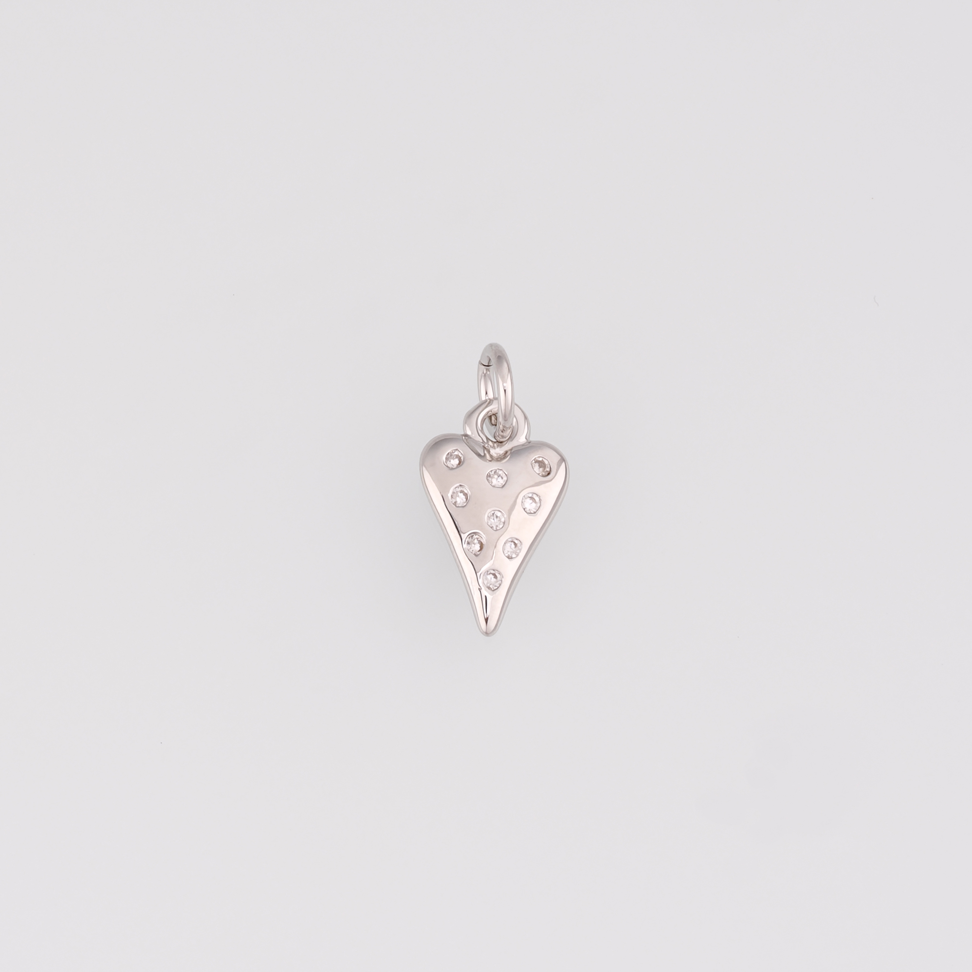 18K Gold Filled Heart Pendant,CZ Micro Pave Heart Charm Earrings Necklace for DIY Jewelry Making Supply