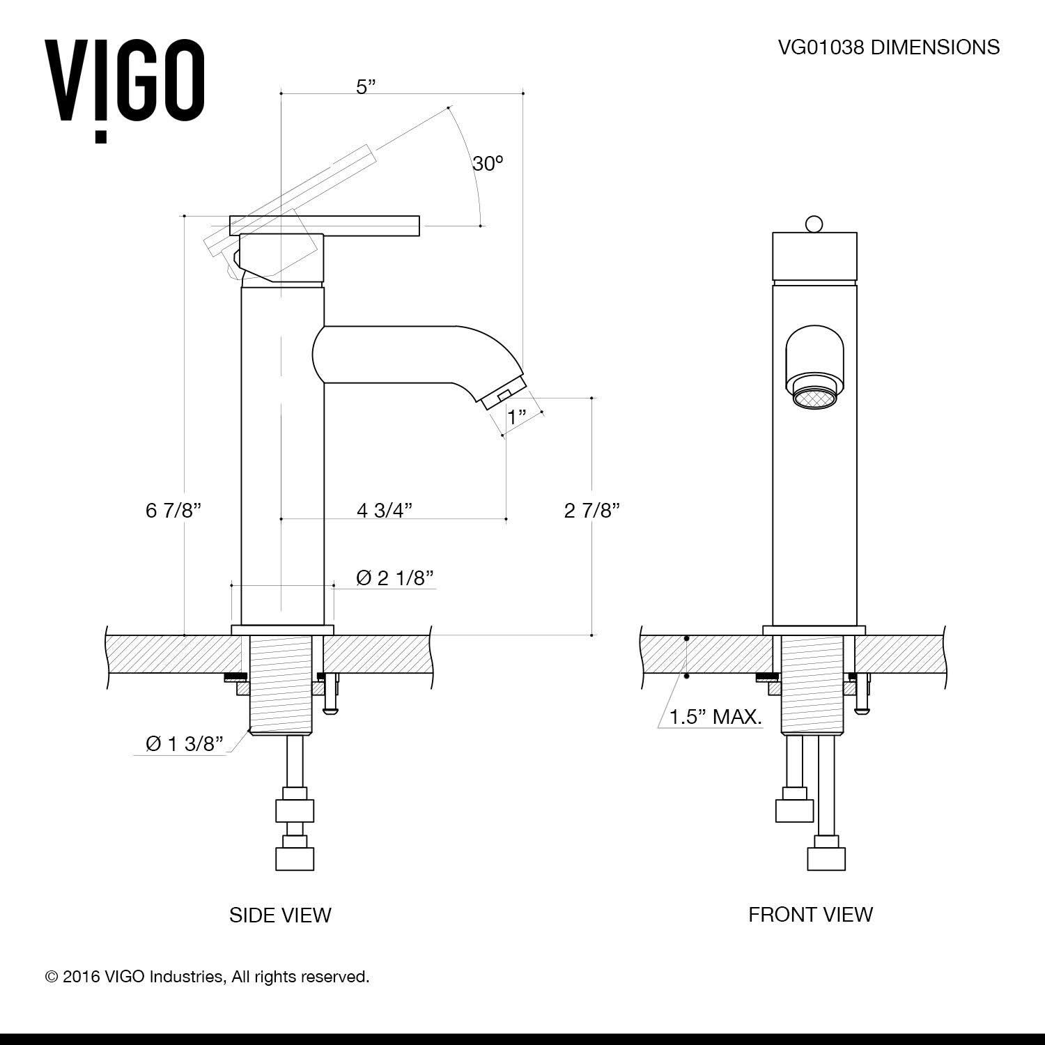 Vigo VG01038BN Setai Single Handle Bathroom Faucet, Brushed Nickel