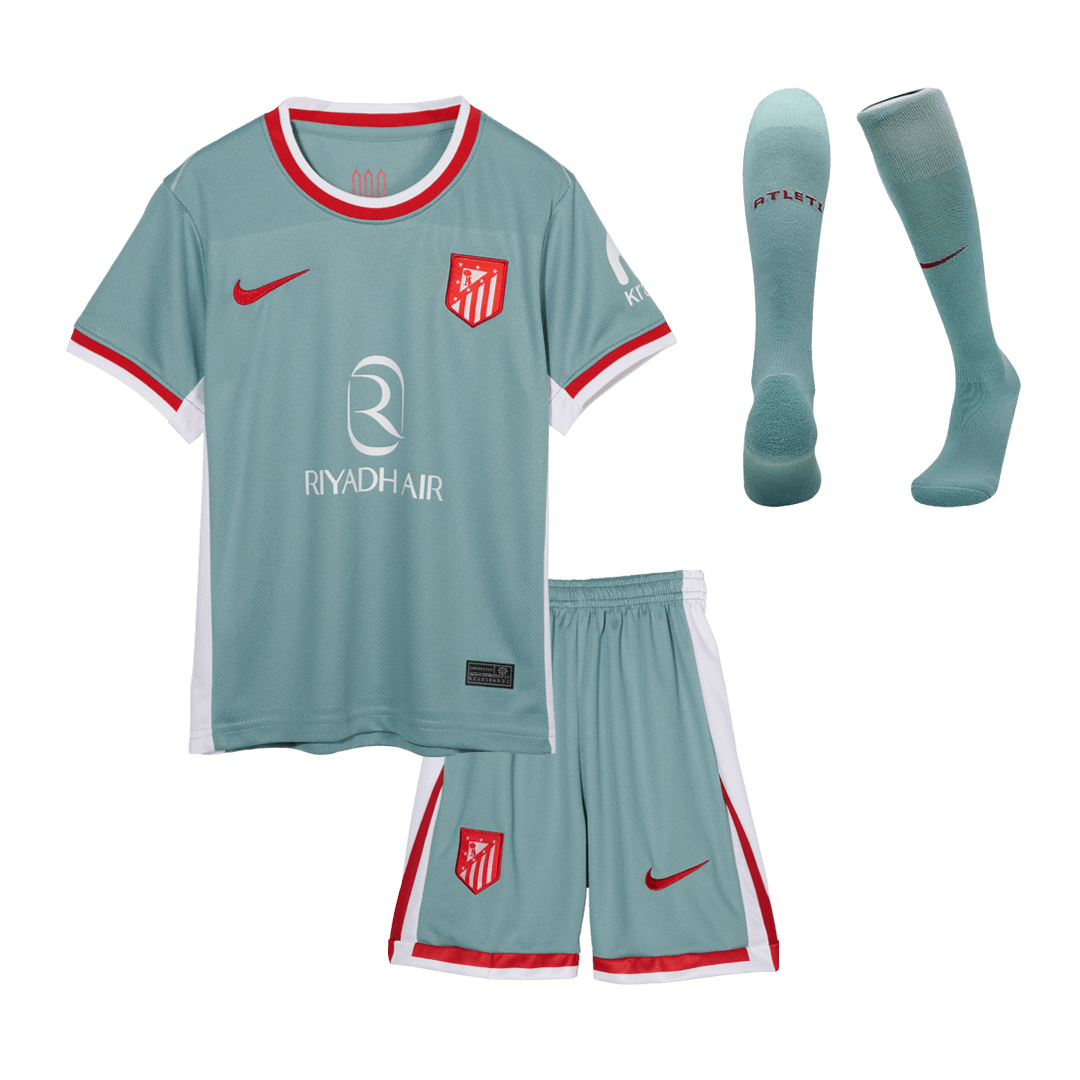 Atletico Madrid Away Kids Soccer Jerseys Full Kit