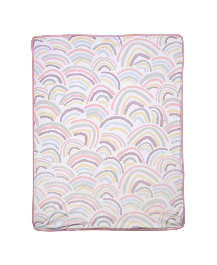 Lambs and Ivy Signature Rainbow Minky Faux Shearling Soft Fleece Baby Blanket