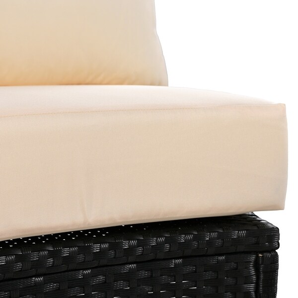 3 Piece Patio Furniture Set,Round Wicker Sectional Sofa with Cushions