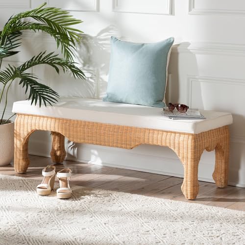 bali & pari Abena Ming Style Natural Rattan Furniture, Wicker Accent Furniture for Hallway, Living Room Or Foyer, Coffee Table