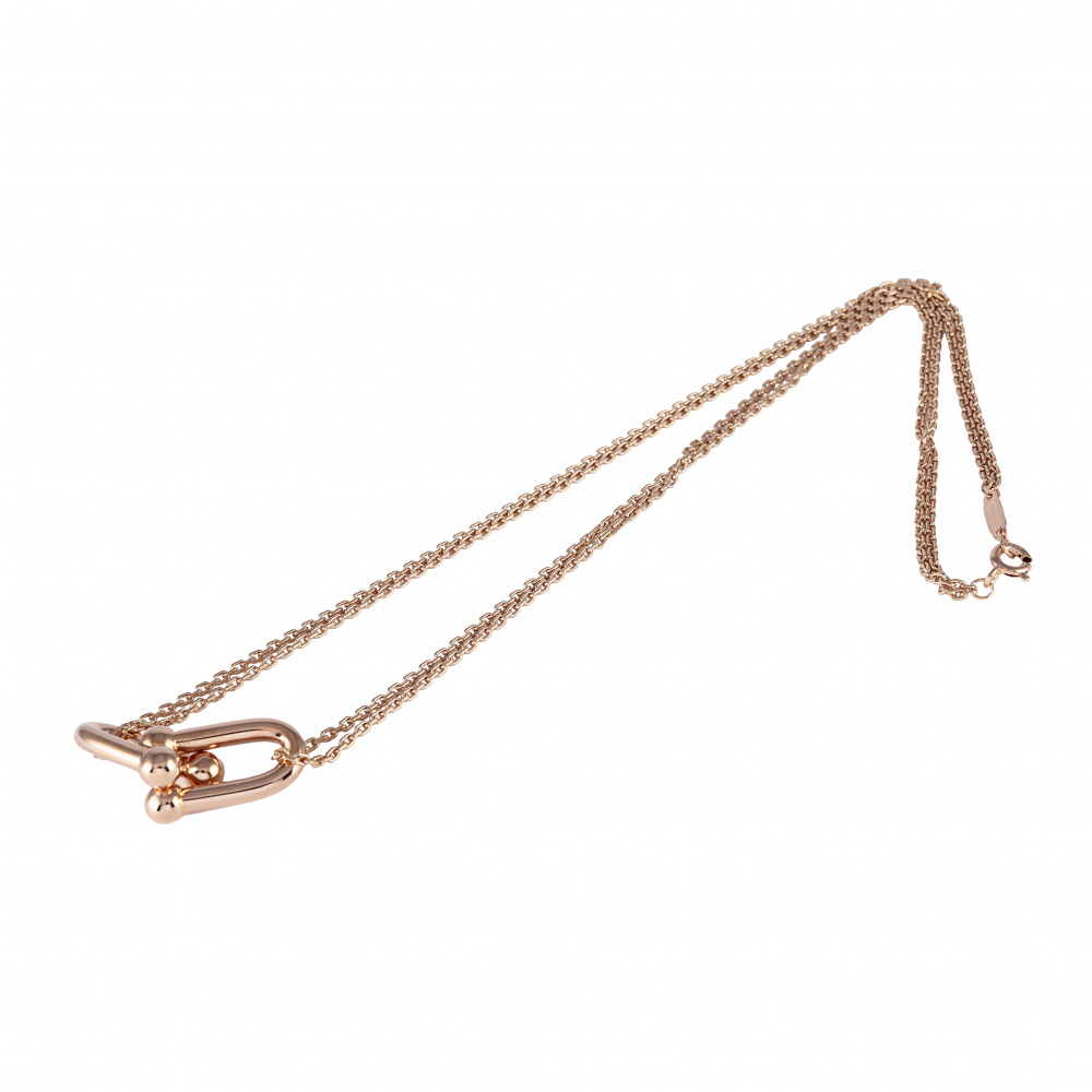 Tiffany & Co. Hardware Double Link Necklace 18K Rose Gold 63982326