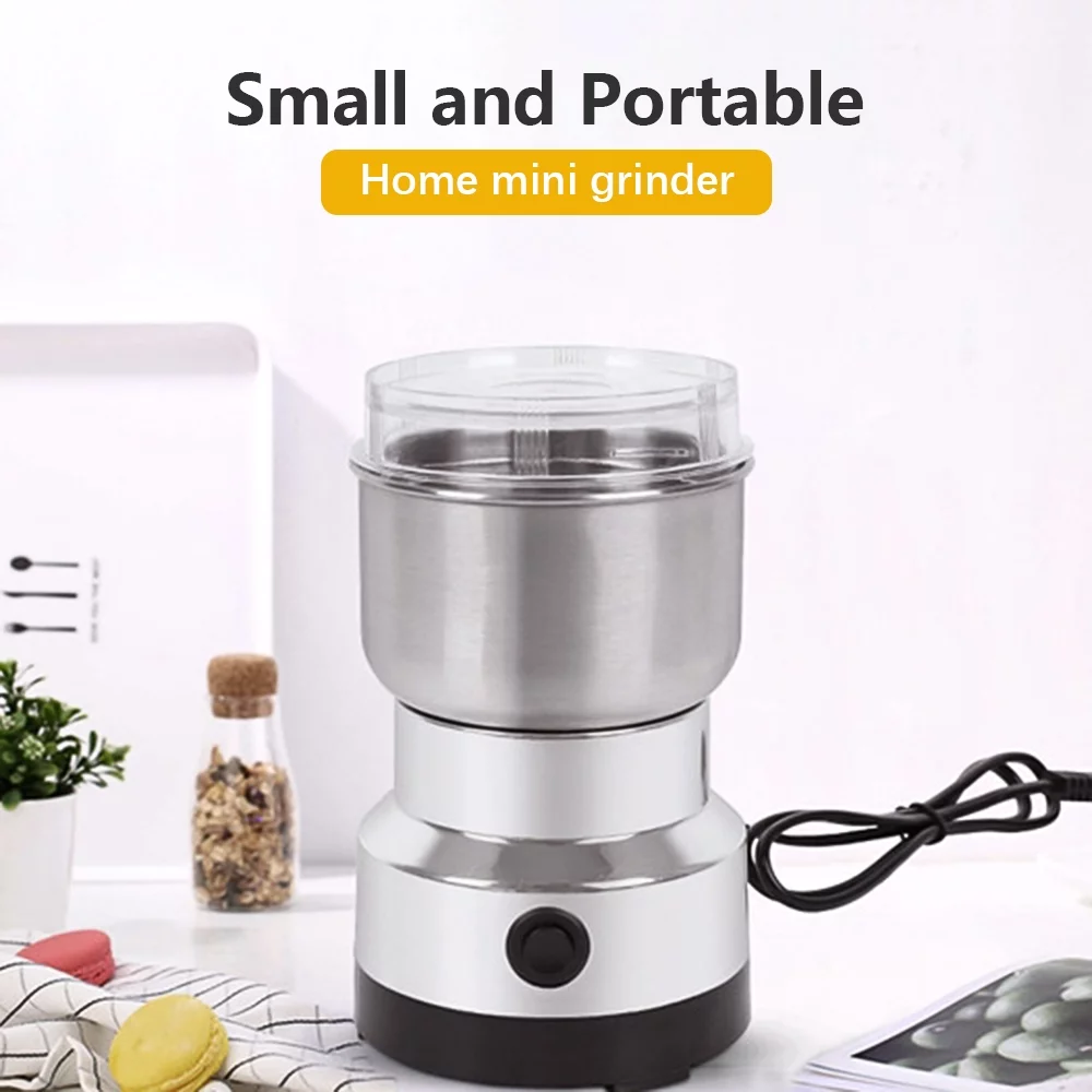 Anself Grinder Household Stainless Steel Electric Herb Pulverizer Four Edged Blade 150W High Power Ultrafine Coffee Triturator