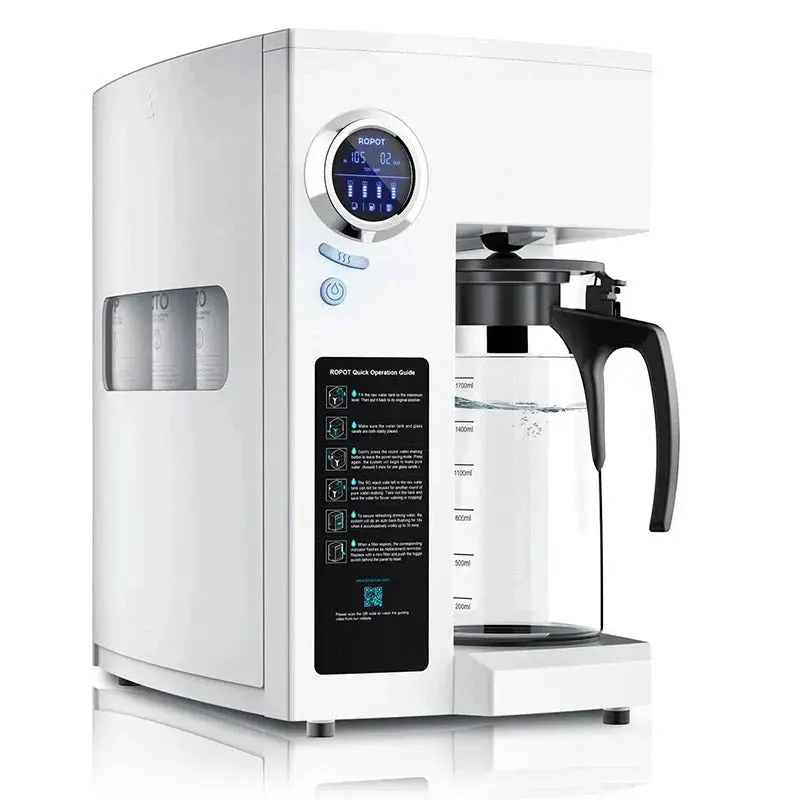 RO100ROPOT-UV Countertop Reverse Osmosis System – 6-Stage Filtration with UV Sterilization & Mineral Reintroduction