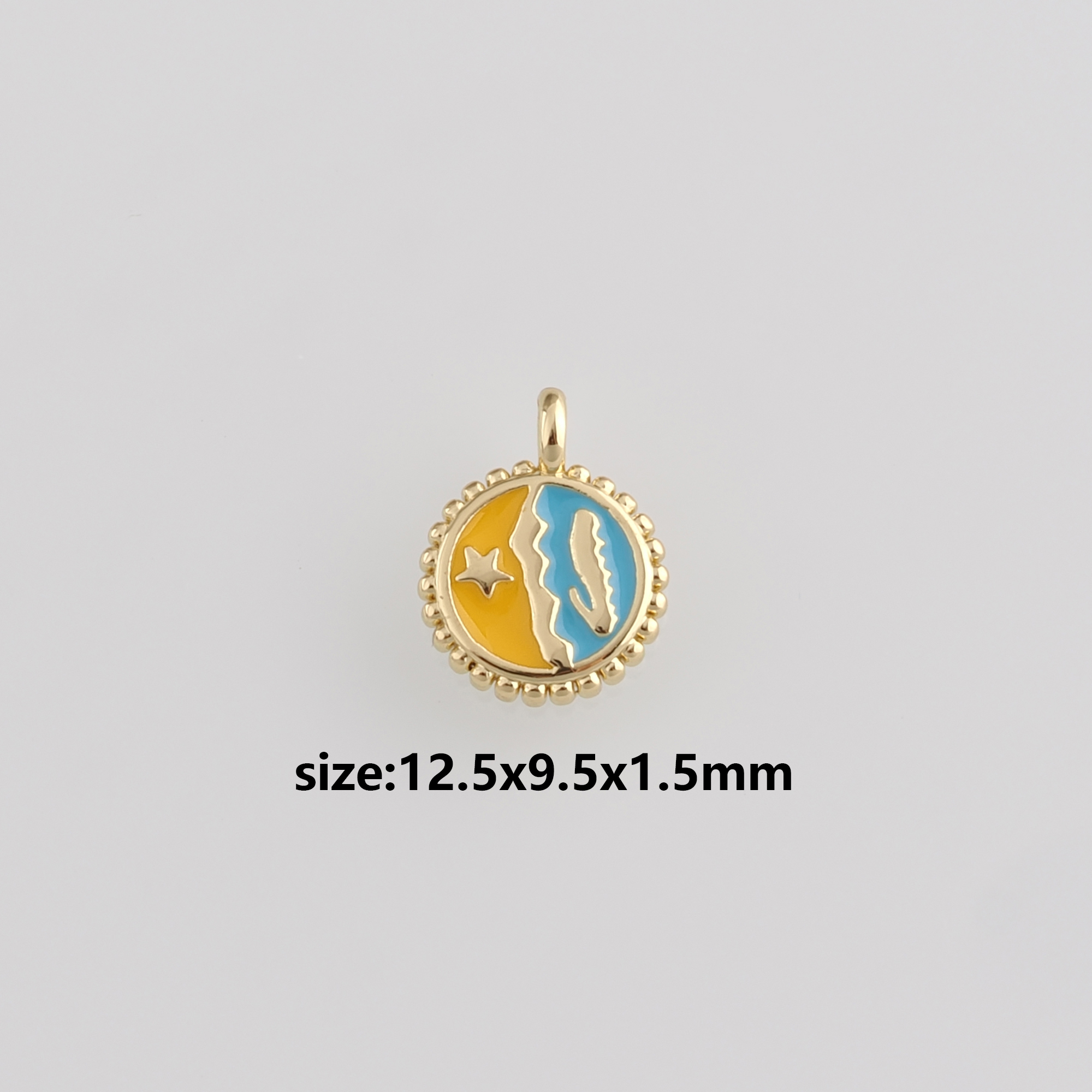 18K Gold Filled Star Pendant,Celestial Charm Earrings Necklace for DIY Jewelry Making Supply