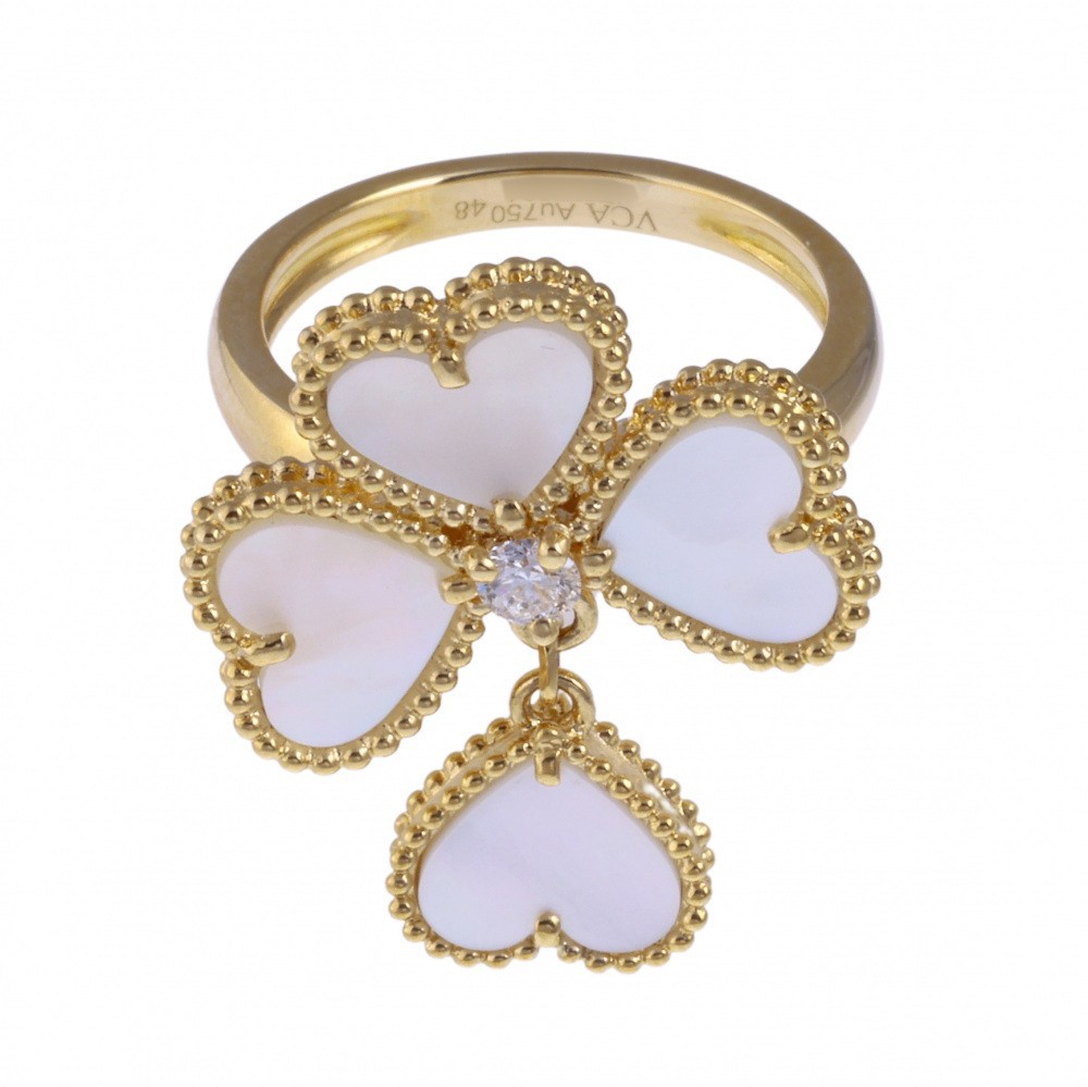 Van Cleef & Arpels Sweetheart F-yage #48 Ring 18K Yellow Gold Diamond VCARN5P300