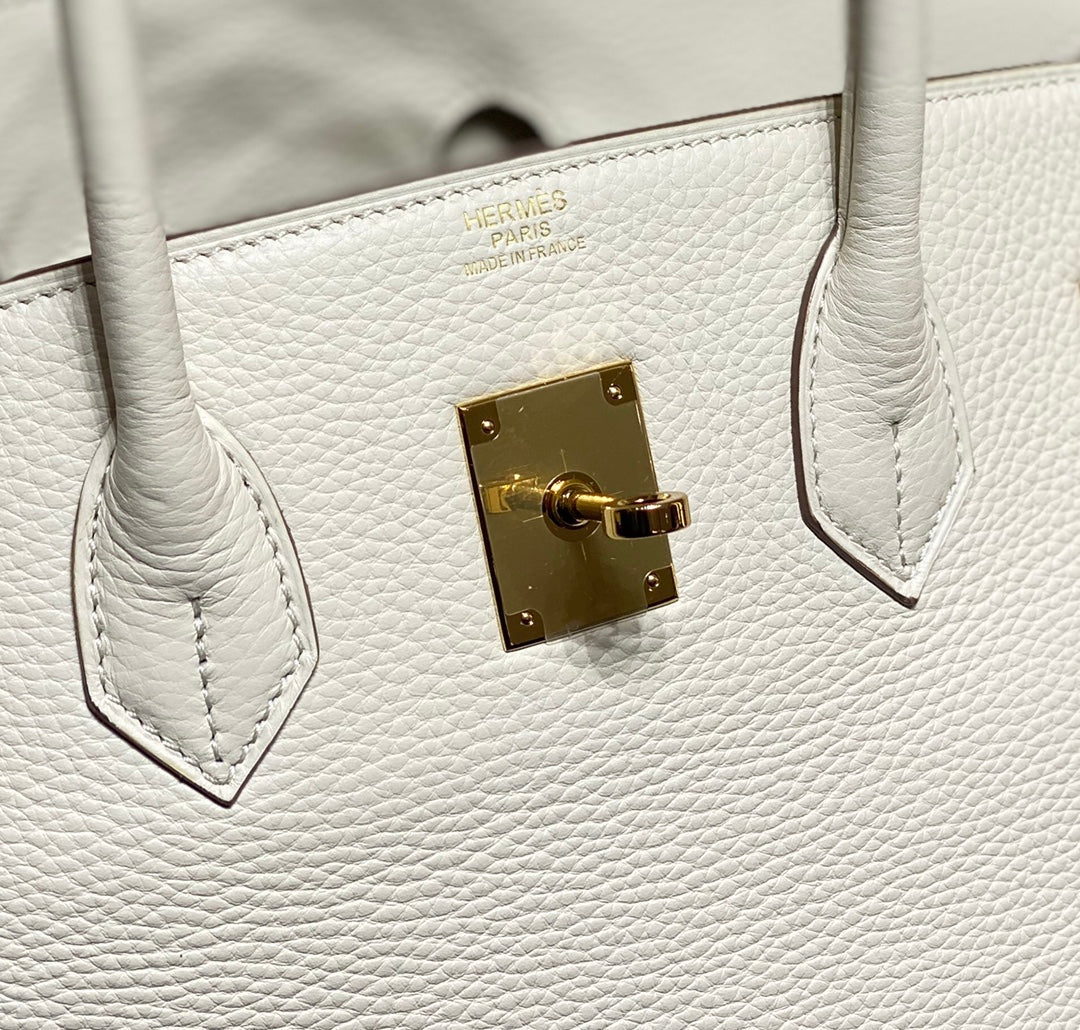 Hermes Birkin 35Cm Bag White Togo Gold Hardware