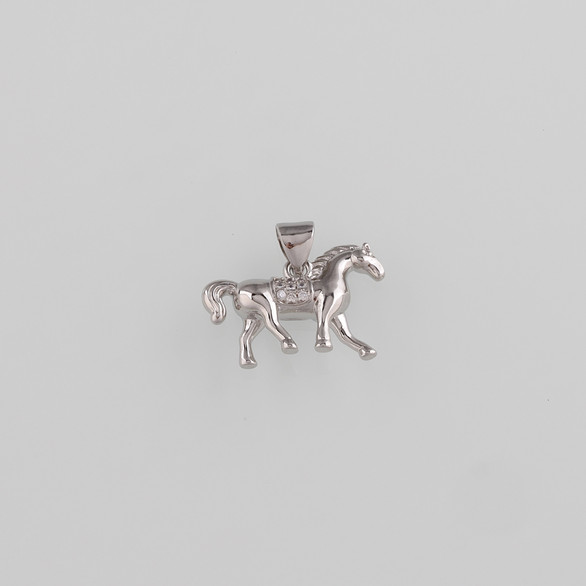 18K Gold Filled Horse Pendant,CZ Micro Pave Horse Charm Earrings Necklace for DIY Jewelry Making Supply