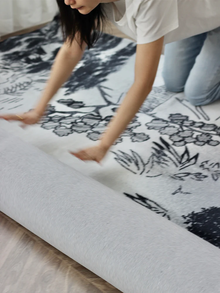CP013 - Luxury Black and White Paris Handmade Carpet Living Room Bedroom Cloakroom Mat Large Area Simple Home Nordic Gray