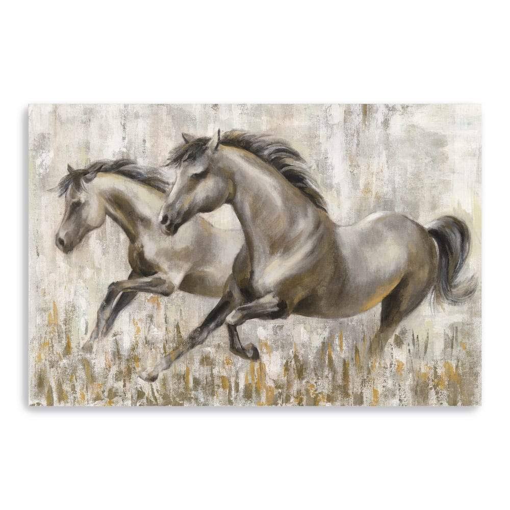 Running Horses Canvas Giclee Brown 3& x 24x22 | Polyester