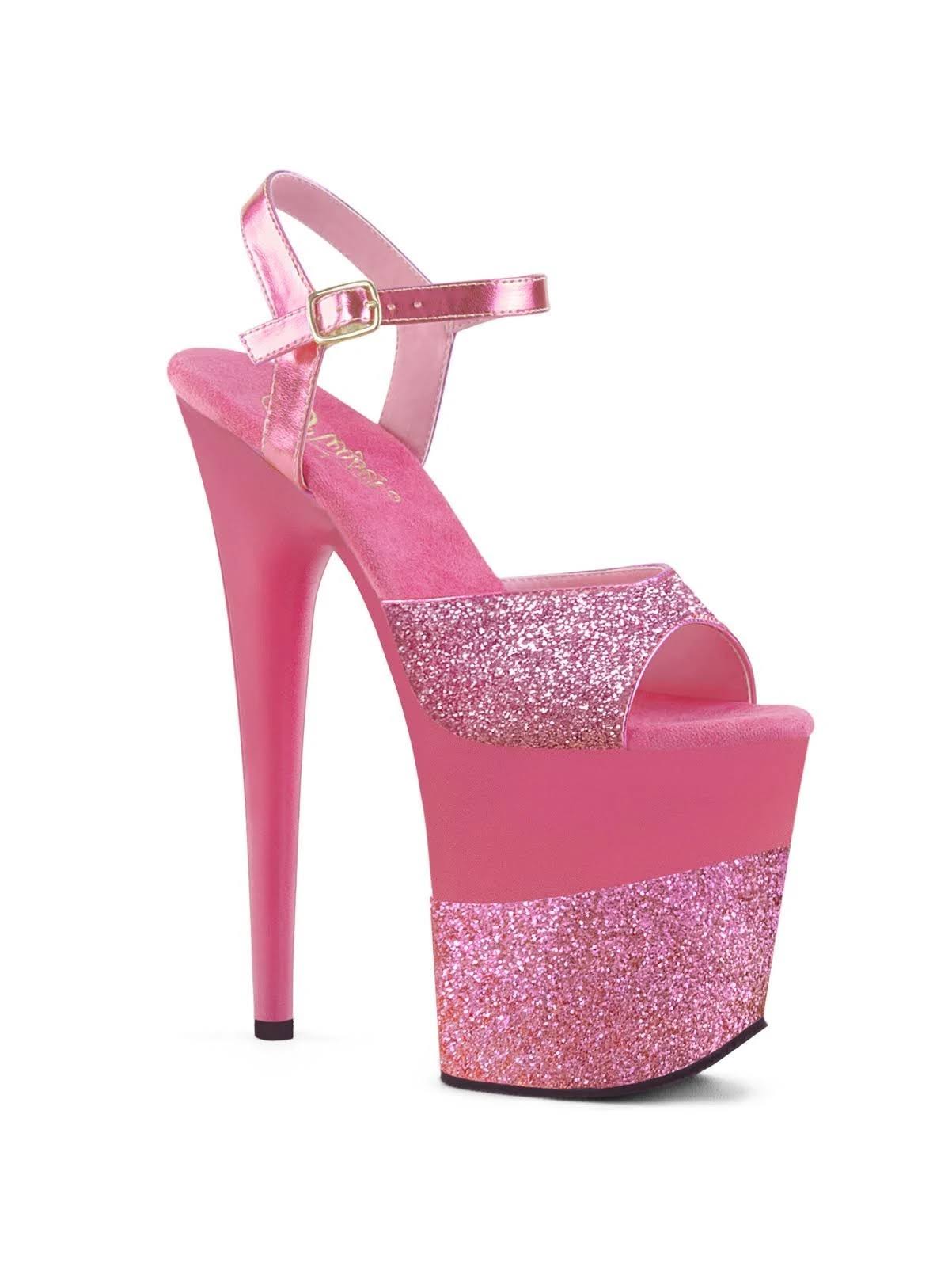 8 inch Heel FLAMINGO-809-2G Pink Glitter 8 / Pink