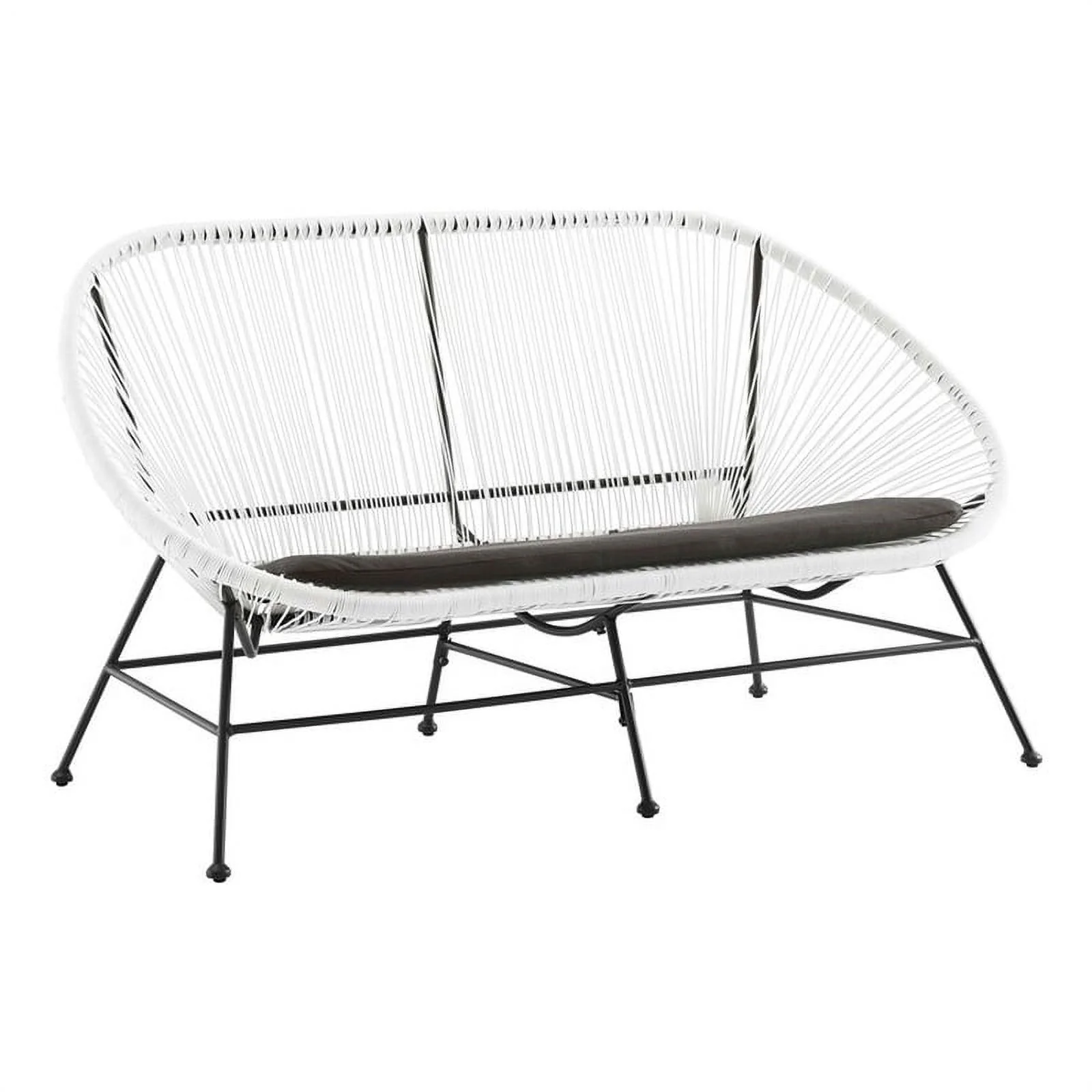 Home Square 3-Piece Set with 2 Single Chairs and Loveseat in White
