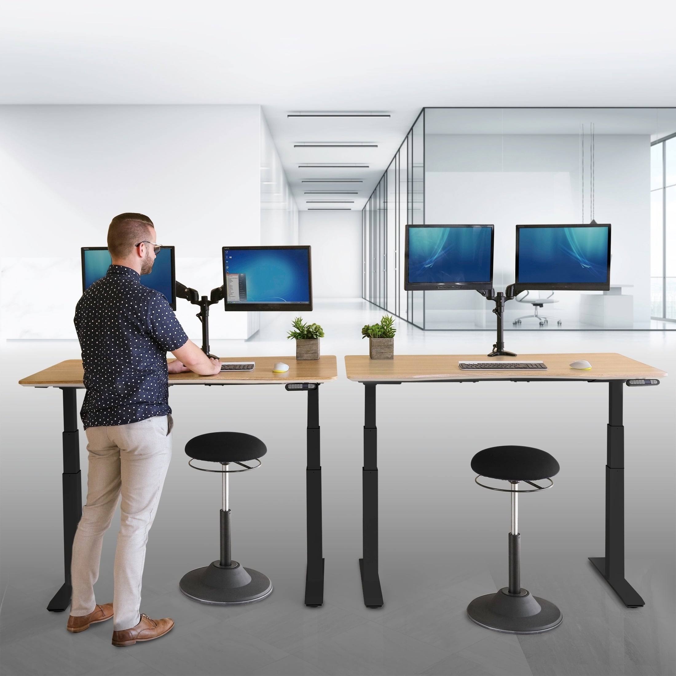 Seville Classics AirLift 360 Sit-Stand Adjustable Ergonomic Active Balance Non-Slip Desk Stool, Blue