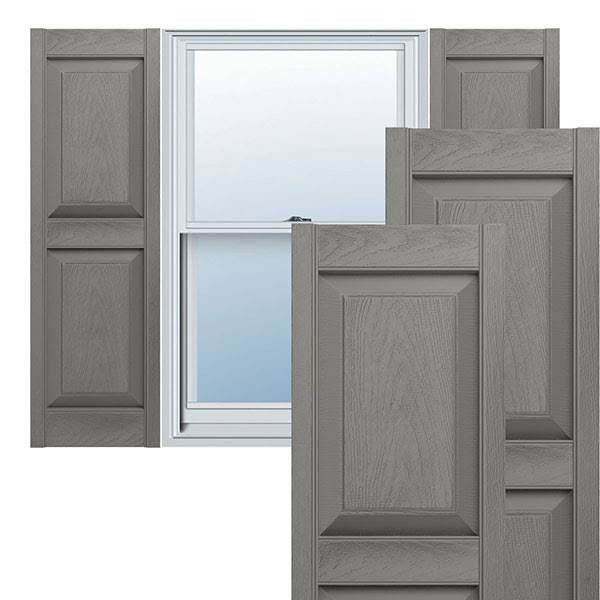 Builders Edge 15W in. Raised Panel Vinyl Shutters Clay