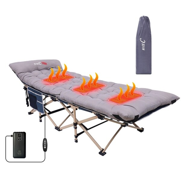 Cot,Camping Cot,Heated Camping cot with 10000mAh Power Bank Heavy Duty Holds 500 Lbs