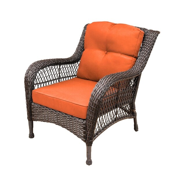6piece Resin Wicker Patio Furniture Conversation Set with High Back