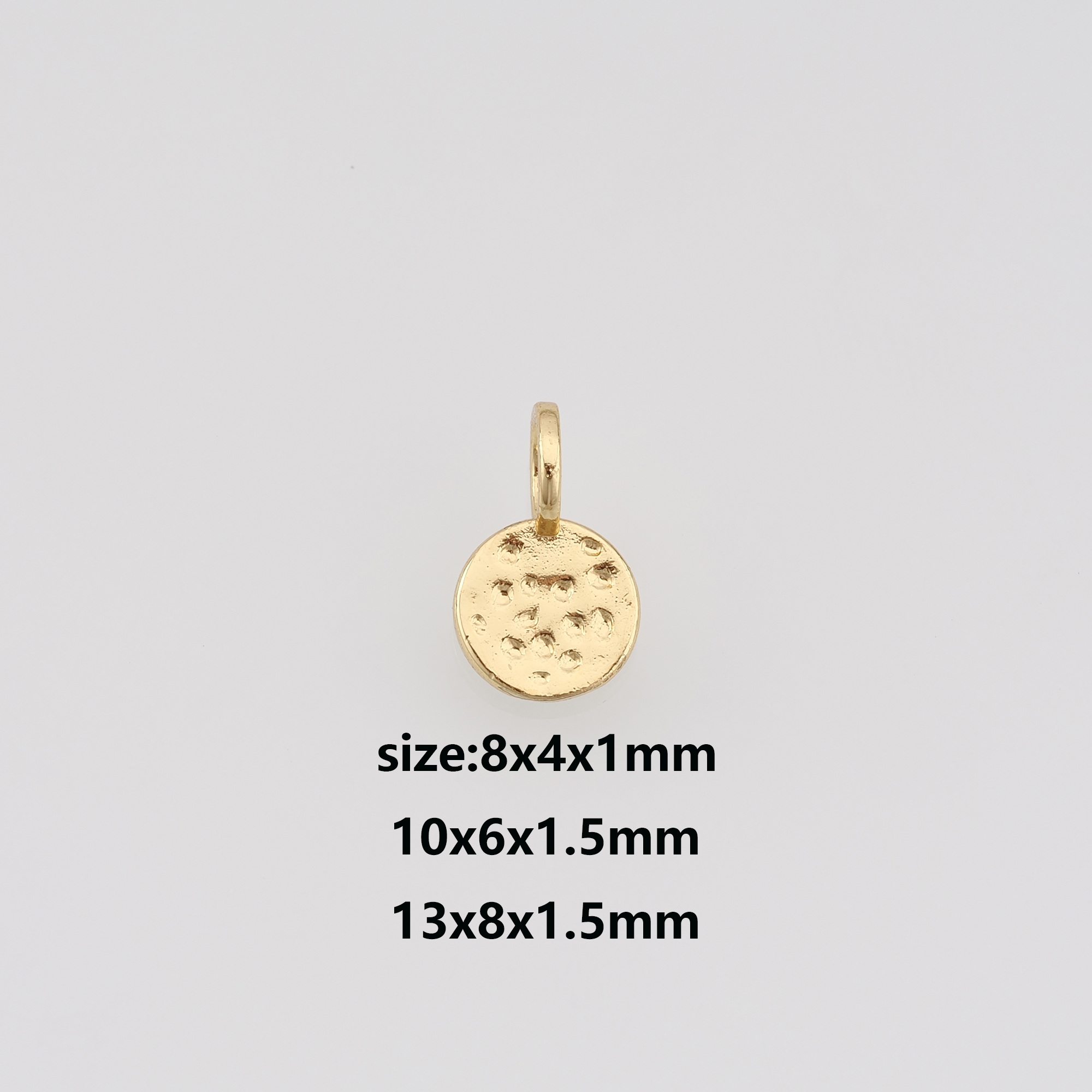 10Pcs 18K Gold Filled Round Pendant,Dainty Round Earrings Necklace for DIY Jewelry Making Supply