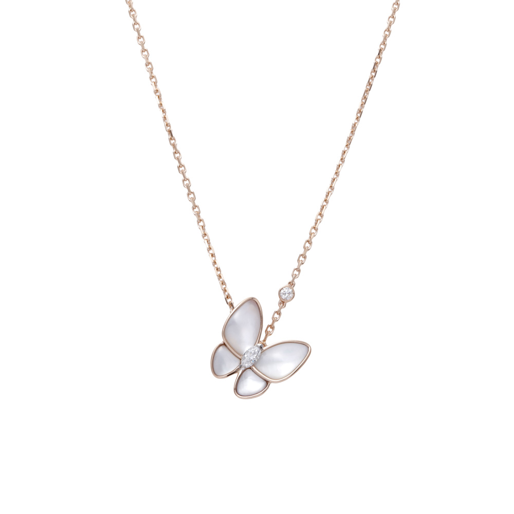 Van Cleef & Arpels Fauna de Papillon Necklace 18K Rose Gold VCARO8FO00
