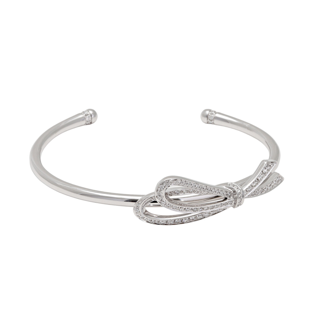 Tiffany & Co. Bow Bracelet 18K White Gold Diamond