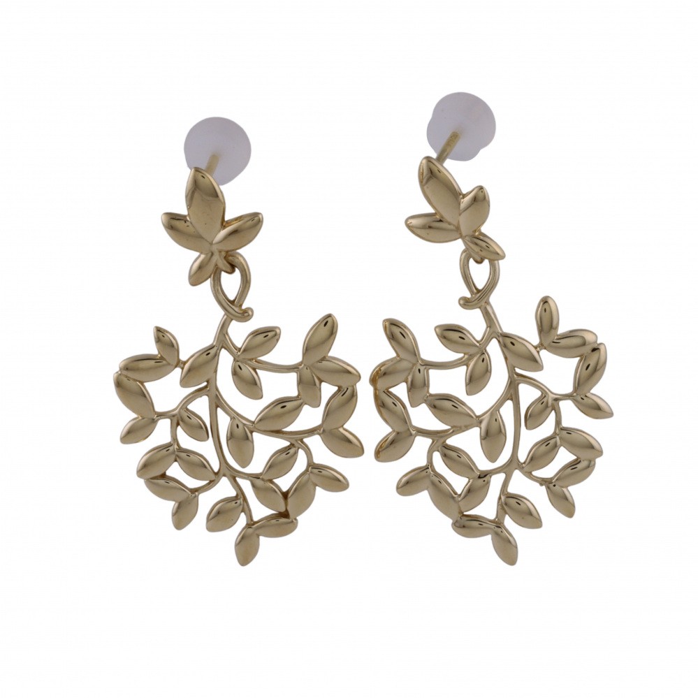 Tiffany & Co. Paloma Picasso Olive Leaf Drop Earrings 18K Yellow Gold