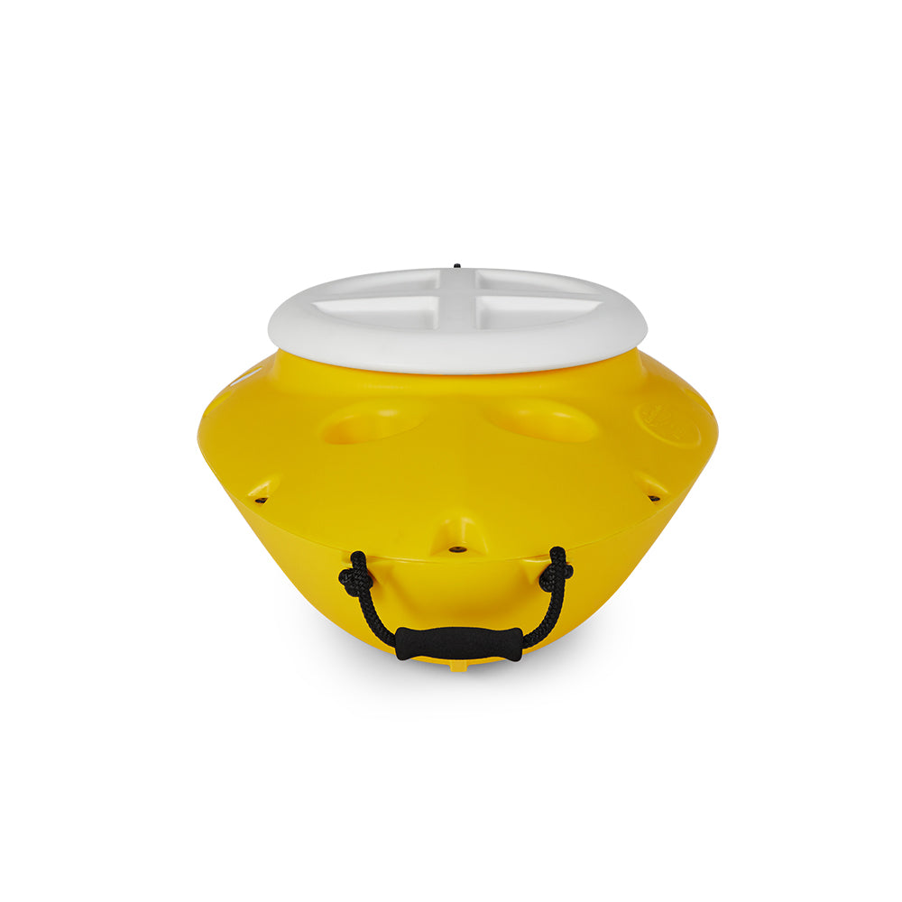 CreekKooler 30 Qt Floating Insulated Beverage Cooler Pull Behind Kayak, Yellow