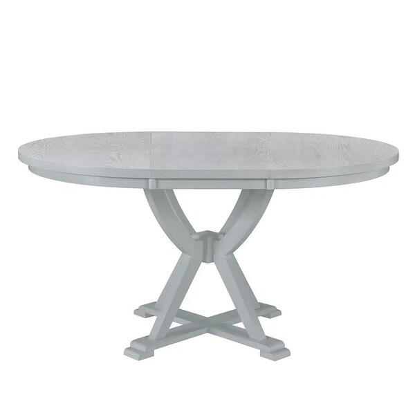 5Piece Extendable Round Dining Table Set with 15.7