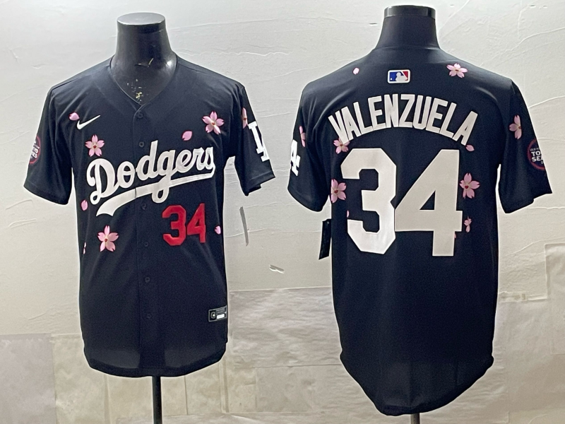 Men's Los Angeles Dodgers Fernando Valenzuela #34 Black Alternate Limited Jersey