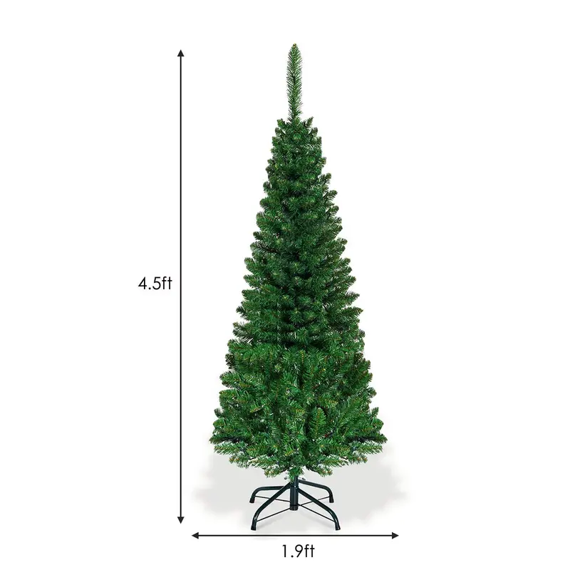 Premium Pencil-Style Pre-Lit Christmas Tree – Available in 4.5FT, 6.5FT, and 7.5FT Heights