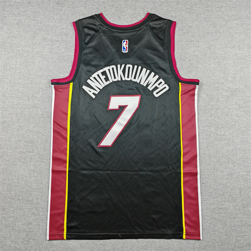 Men's Miami Heat Giannis Antetokounmpo #7 Black Swingman Jersey - Icon Edition