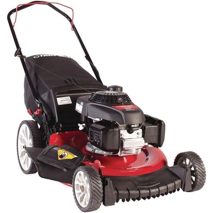 troy-bilt-21 in. 160 cc Gas Walk Behind Push Mower with High Rear Wheels and 3-in-1 Cutting System