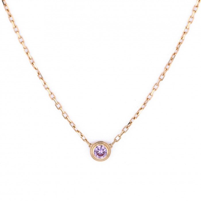 Cartier Damour (diamant Leger) Pink Sapphire Necklace 18K Rose Gold