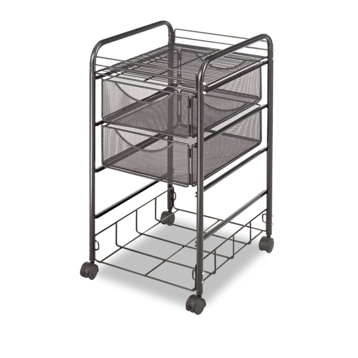 Safco Onyx Double Mesh Mobile File Cart, Black
