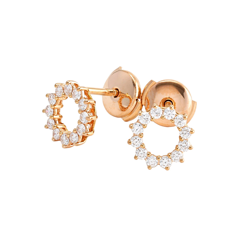 Tiffany & Co. Open Circle Earrings 18K Rose Gold Diamond 60573174