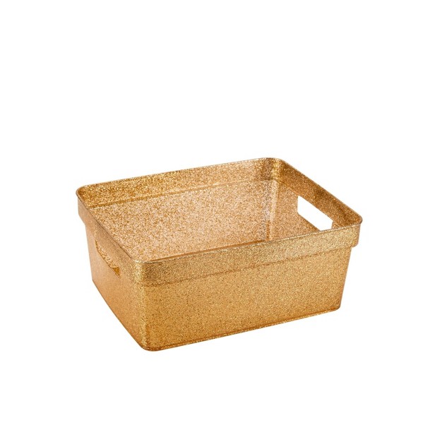 Simplify 3pk Small Glitter Totes Gold