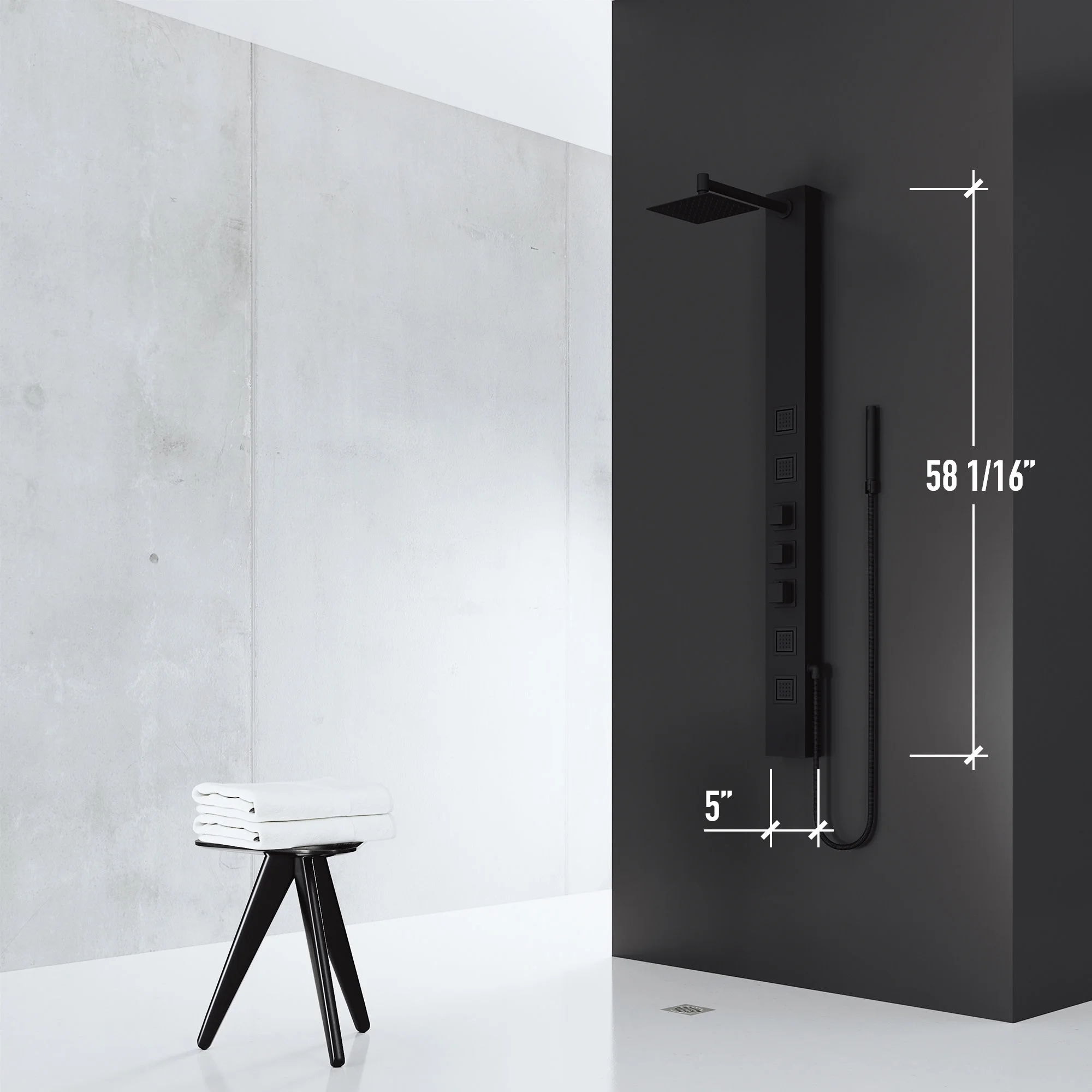 Vigo Vg08021 Sutton Thermostatic Shower Panel - Black