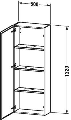 Duravit - L-Cube Semi-tall Cabinet, 1 Door - LC1169R7373