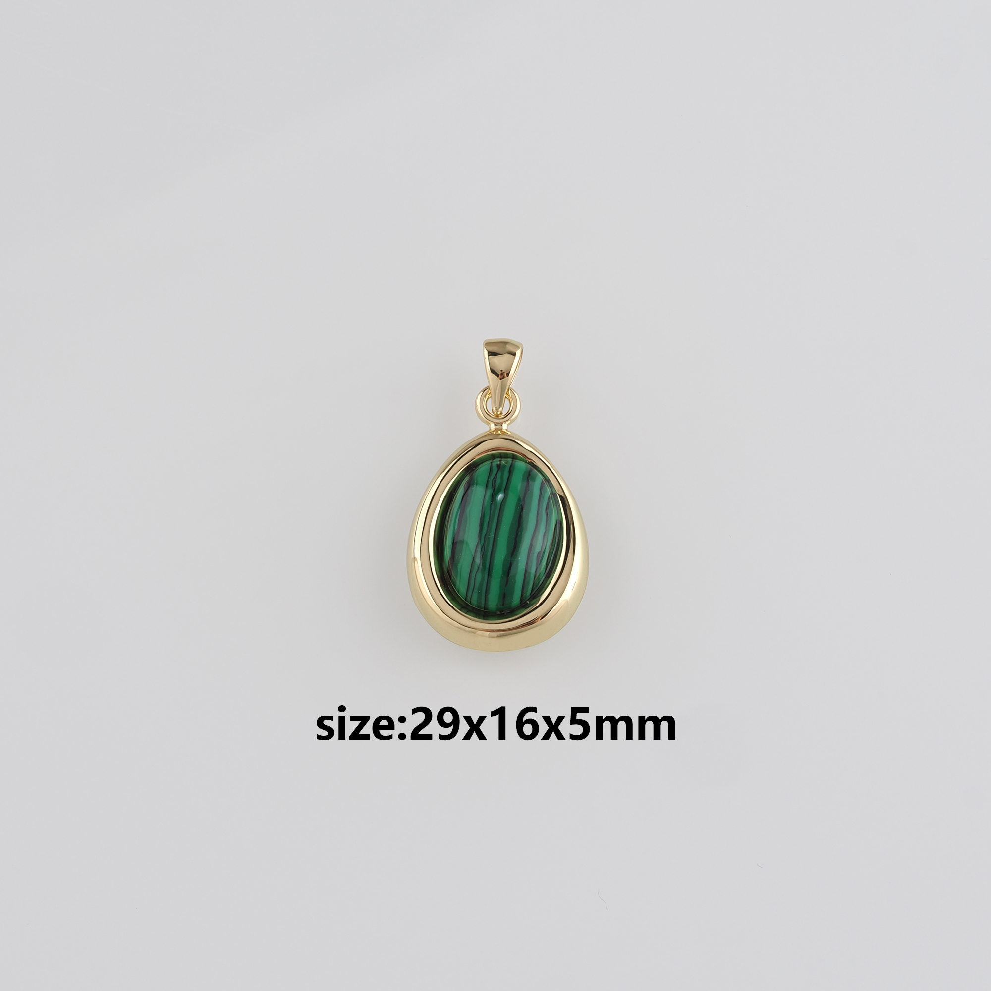 18K Gold Filled Teardrop Pendant,Natural Stone Charm Earrings Necklace for DIY Jewelry Making Supply