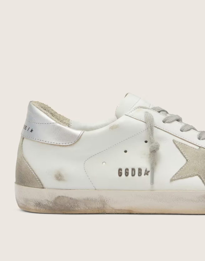 GOLDEN GOOSE Super-Star with silver heel tab and lettering