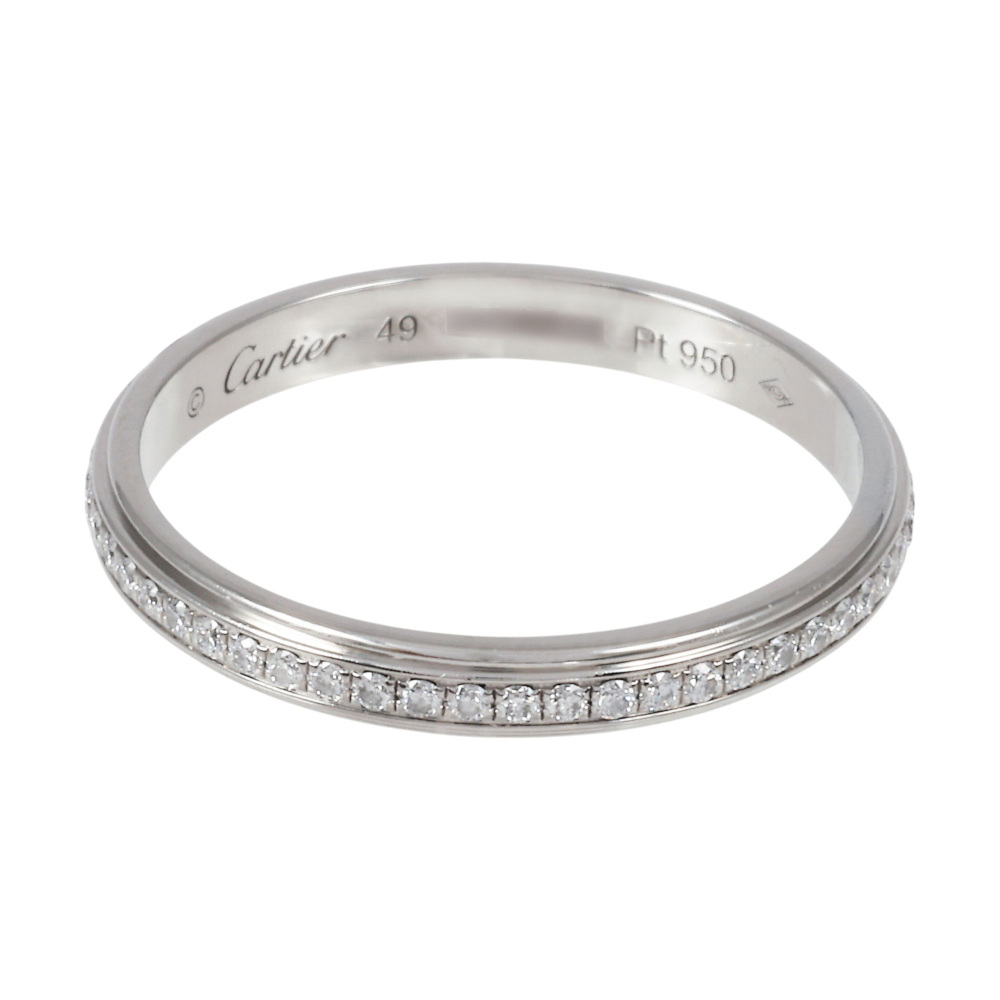 Cartier Damour (diamant Leger) Wedding Ring Pavé Setting Platinum Diamond B4093600