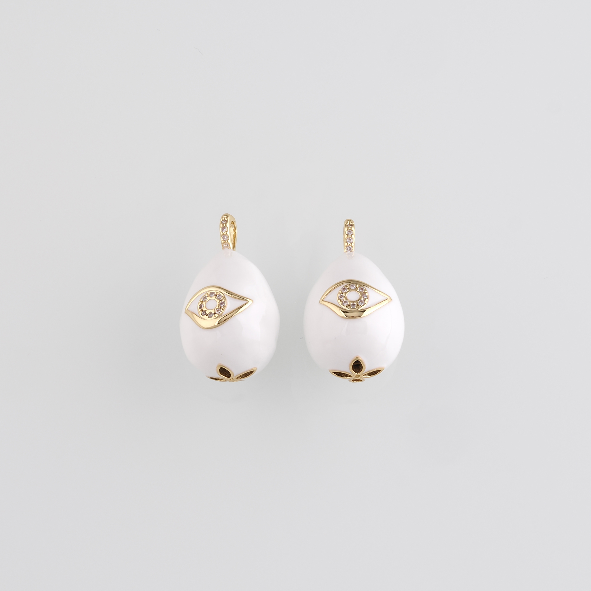 18K Gold Filled Egg Pendant,Enamel Easter Egg Charm Earrings Necklace for DIY Jewelry Making Supply