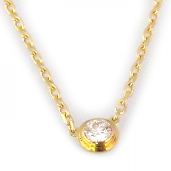 Cartier Damour (diamant Leger) Do Sm 1P Diamond Necklace 18K Yellow Gold