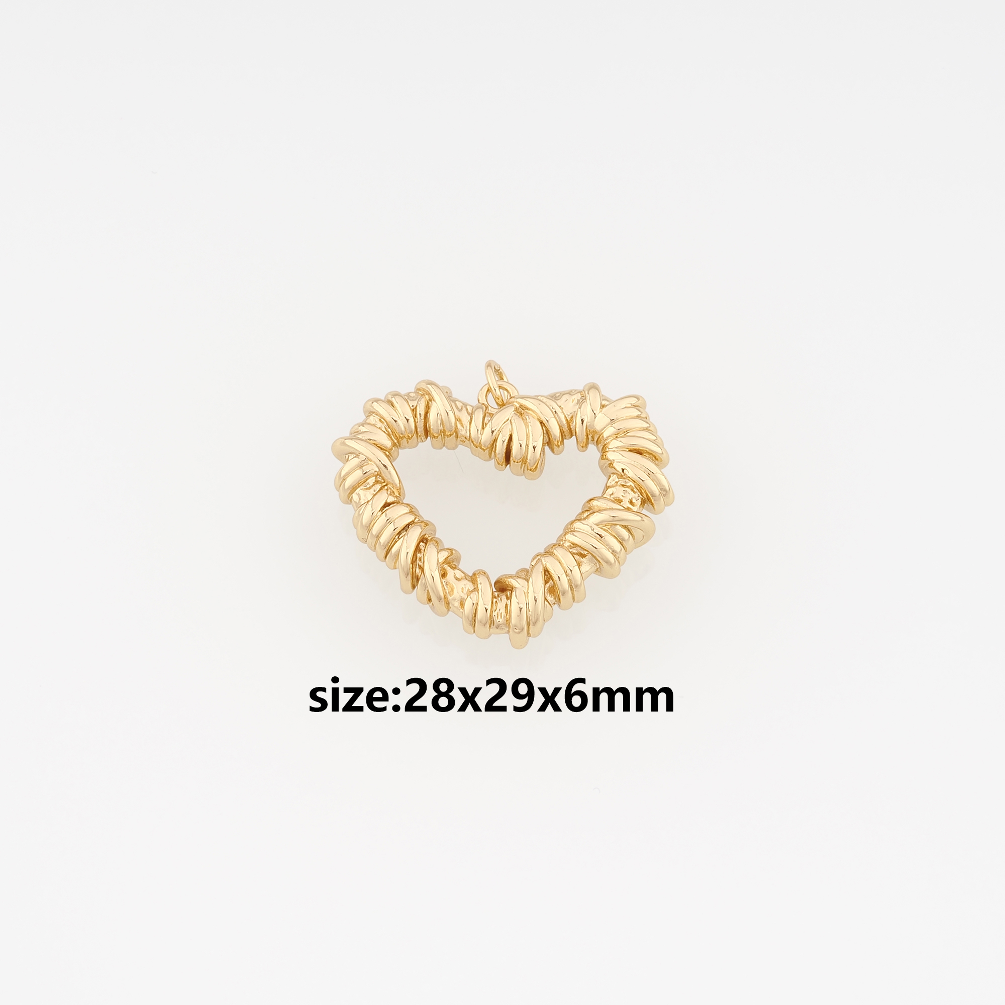 18K Gold Filled Heart Pendant,Heart Charm Earrings Necklace for DIY Jewelry Making Supply
