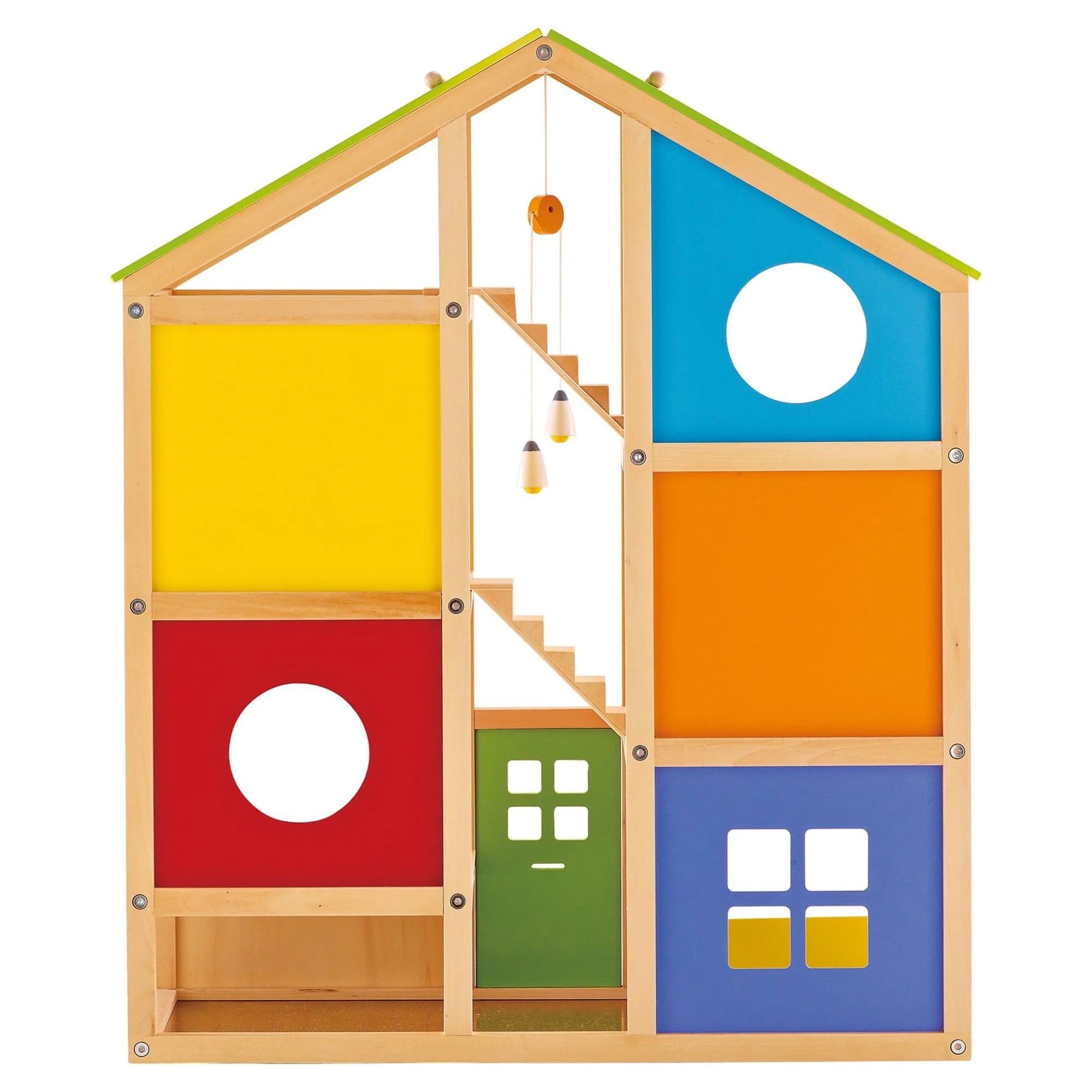 Hape All Seasons Wooden Furnished Dollhouse Playset