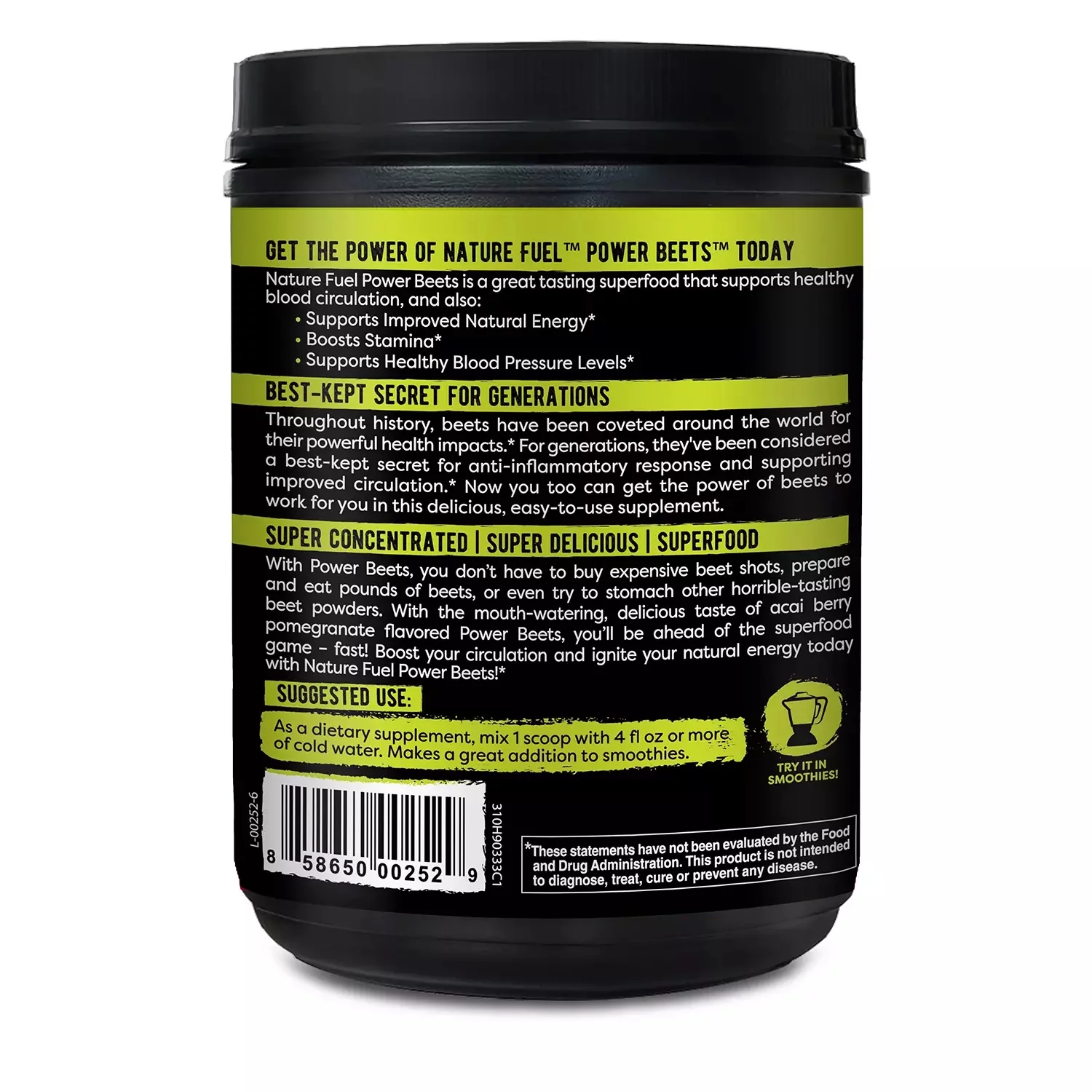3 Pack | Nature Fuel Power Beets Juice Powder, 60 servings (11.6 oz.)