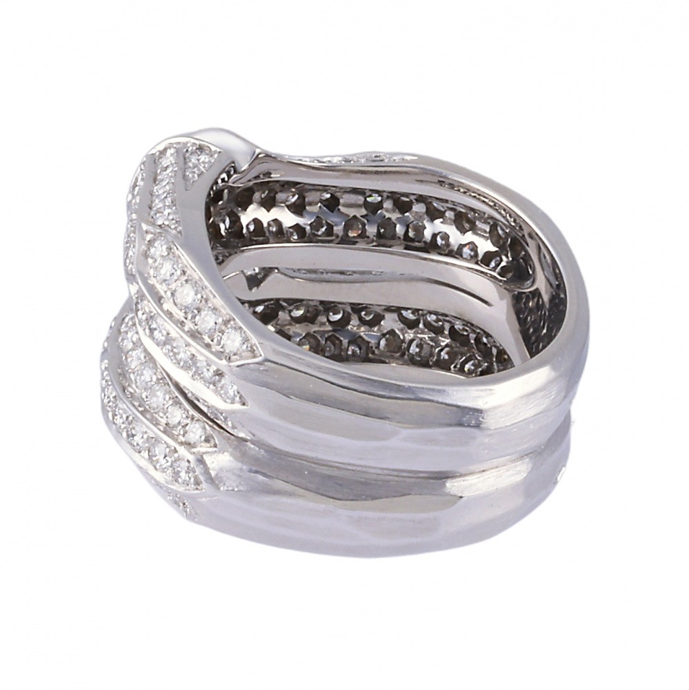 Cartier Bamboo Ring 18K White Gold Diamond