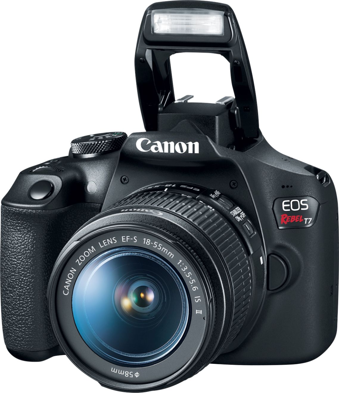 Canon - EOS Rebel T7 DSLR Video Camera with 18-55mm Lens - Black